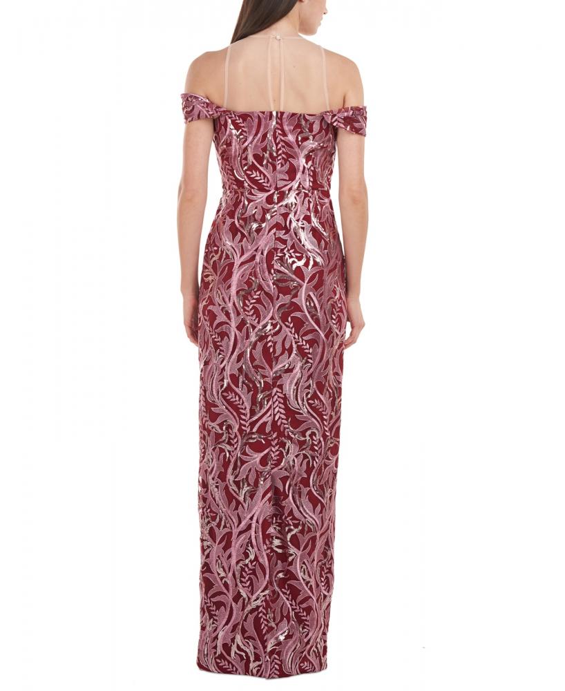 JS Collections Women's Long Maxi Dress Lined Floral Short Sleeve Canvas A2703 - Picture 19 of 20