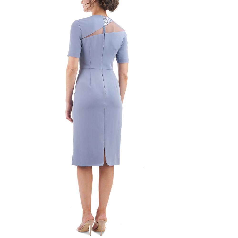 JS Collections Women Sheath Knee Length Dress Short Sleeve Solid A2705 - Picture 15 of 20