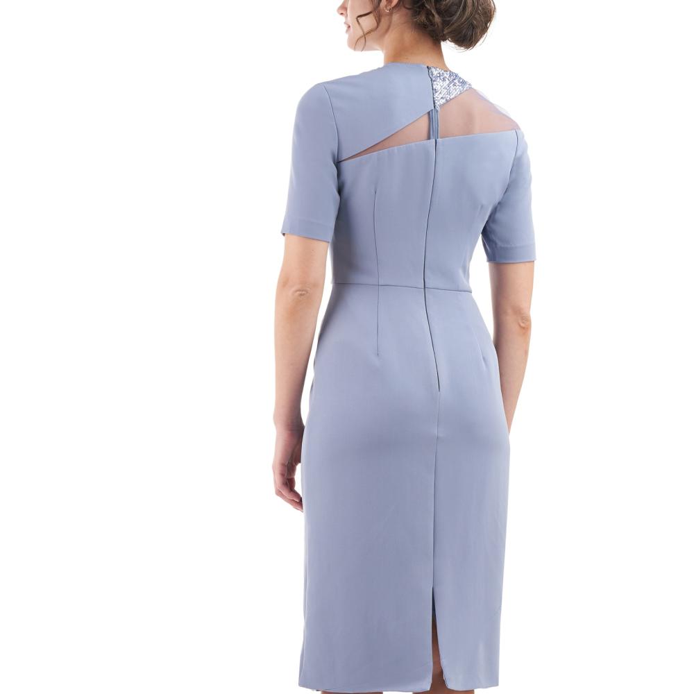 JS Collections Women Sheath Knee Length Dress Short Sleeve Solid A2705 - Picture 16 of 20