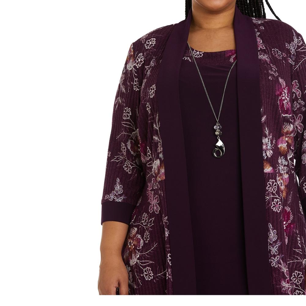 R & M Richards Women Sheath Knee Length 2 Pcs 3/4 Sleeve Solid Round Neck A6582 - Picture 18 of 18