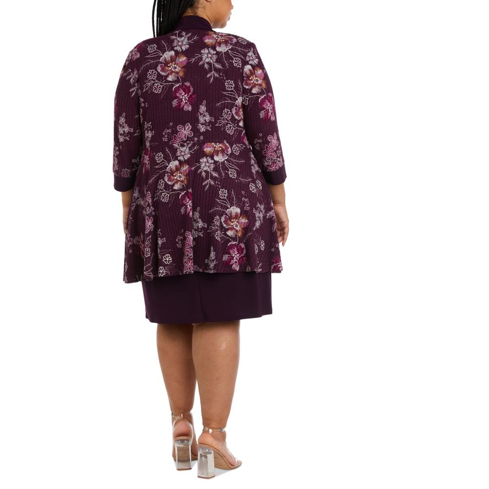 R & M Richards Women Sheath Knee Length 2 Pcs 3/4 Sleeve Solid Round Neck A6582 - Picture 14 of 18
