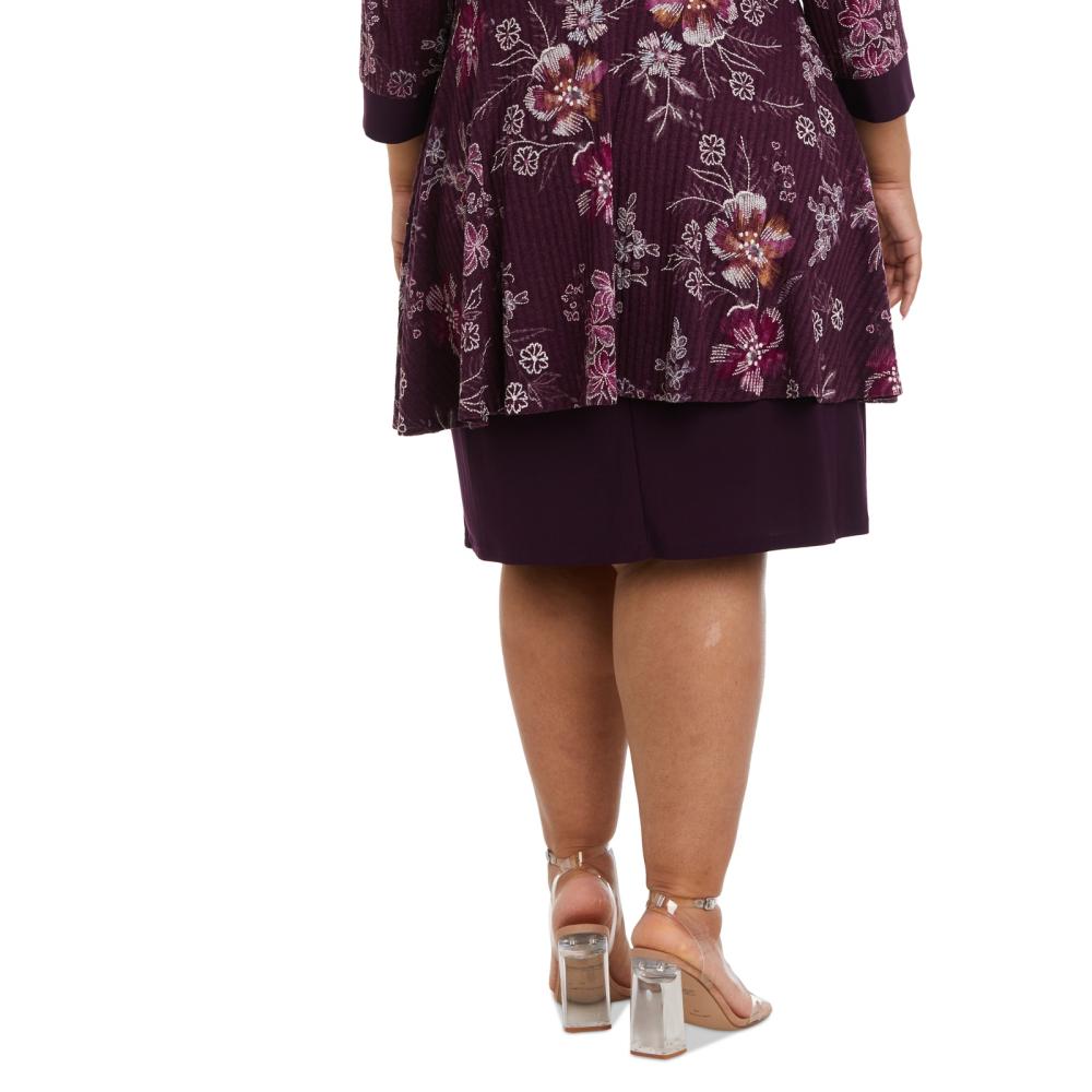 R & M Richards Women Sheath Knee Length 2 Pcs 3/4 Sleeve Solid Round Neck A6582 - Picture 17 of 18