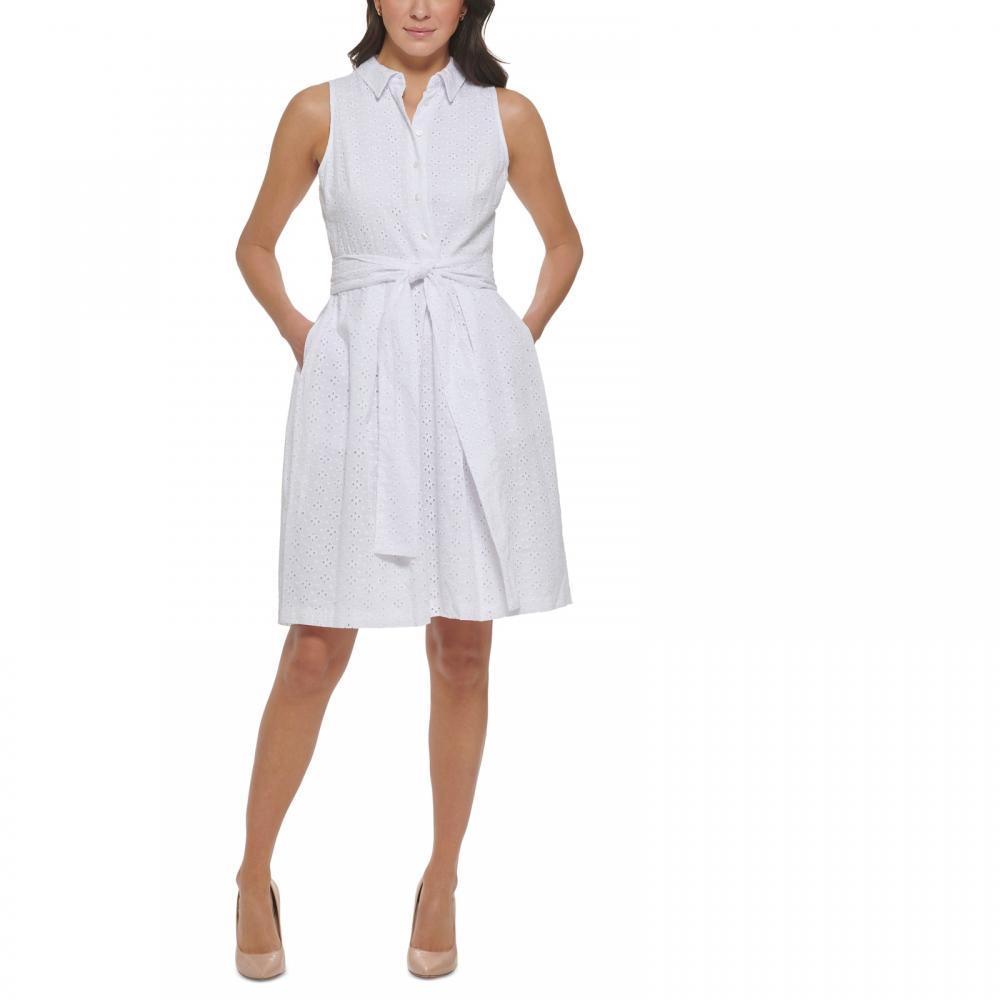 New $139 Tommy Hilfiger Women's Short Sleeveless Fit & Flare Dress A3741 - Picture 11 of 20