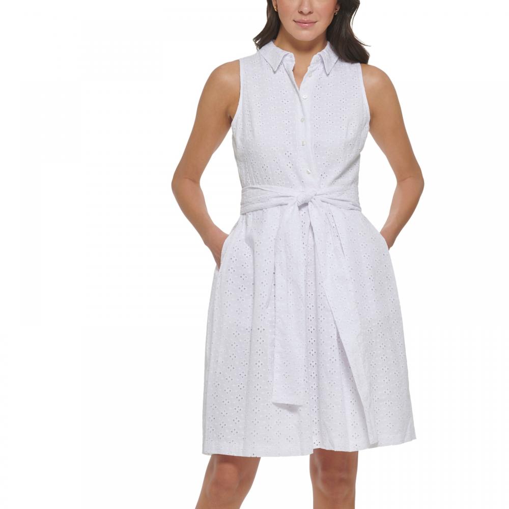 New $139 Tommy Hilfiger Women's Short Sleeveless Fit & Flare Dress A3741 - Picture 12 of 20