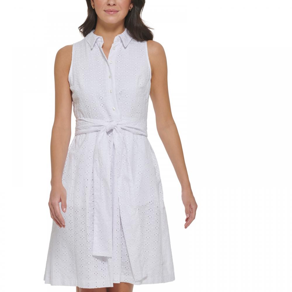 New $139 Tommy Hilfiger Women's Short Sleeveless Fit & Flare Dress A3741 - Picture 19 of 20