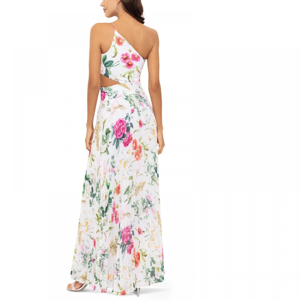 New $269 Betsy & Adam Women's Long Sleeveless One Shoulder Maxi Dress A6171 - Picture 14 of 18