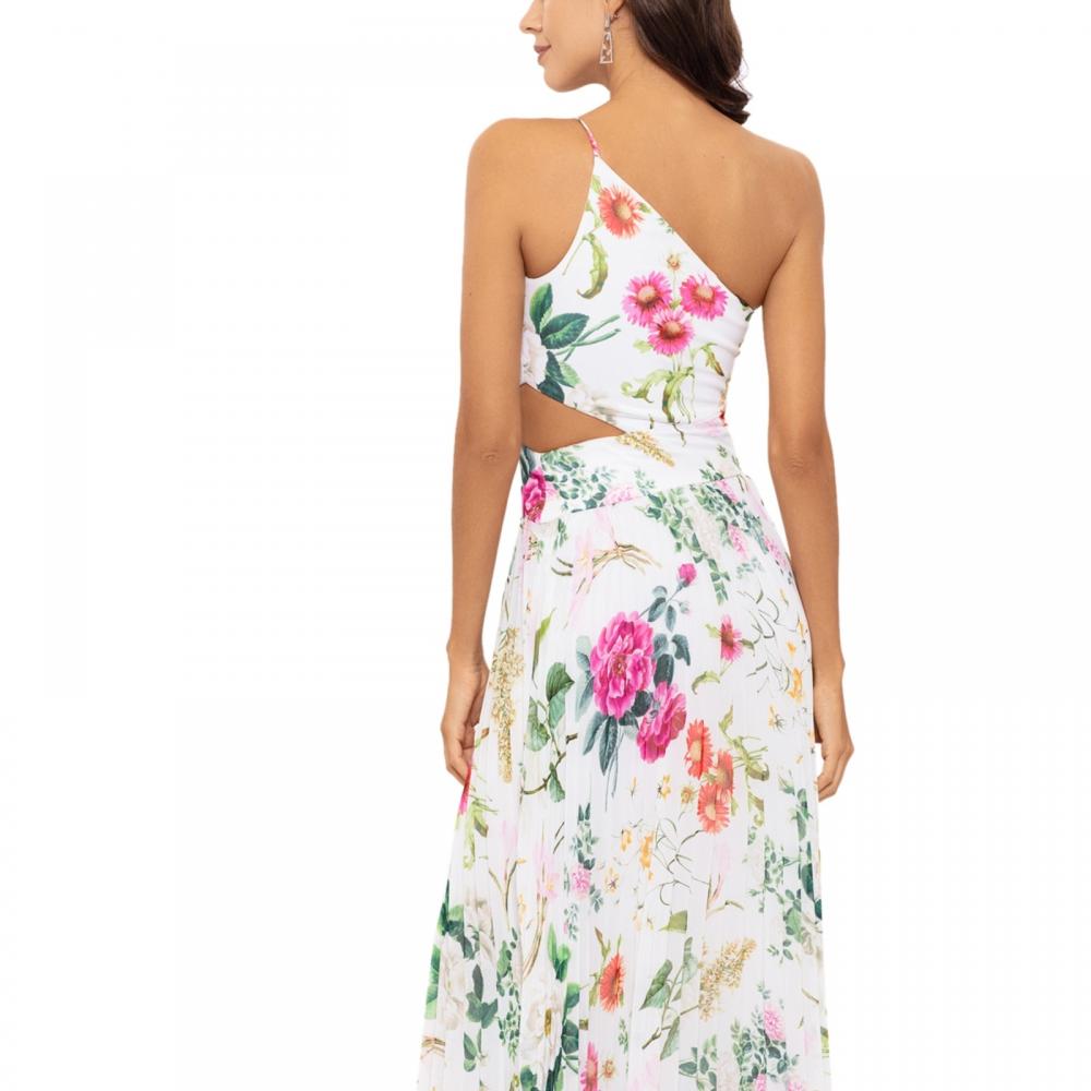 New $269 Betsy & Adam Women's Long Sleeveless One Shoulder Maxi Dress A6171 - Picture 15 of 18