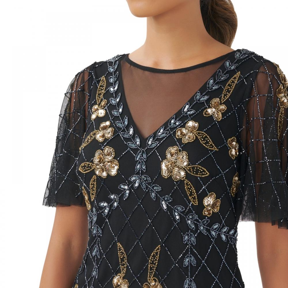 Blusa básica de mujer Adrianna Papell manga corta floral cuello redondo A6700 - Imagen 12 de 20