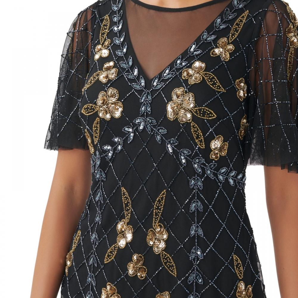 Blusa básica de mujer Adrianna Papell manga corta floral cuello redondo A6700 - Imagen 13 de 20