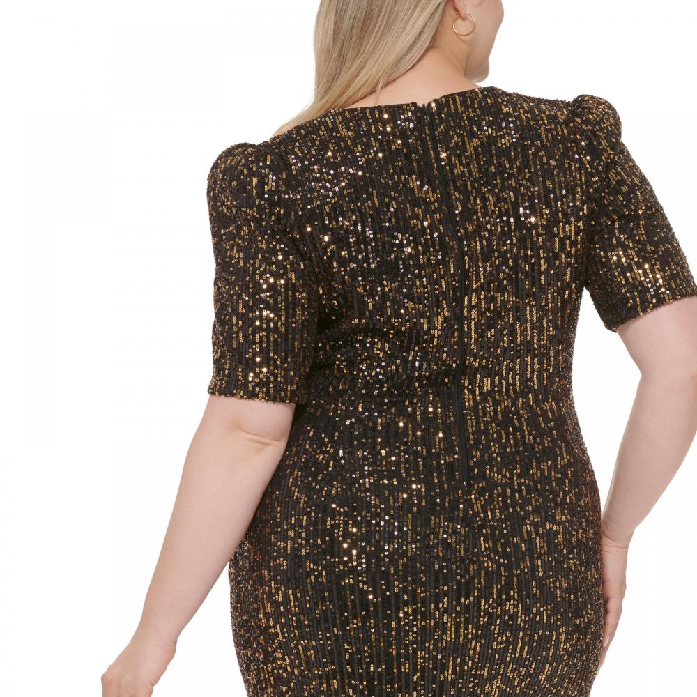 New Calvin Klein Women's Faux Wrap Sheath Dress Asymmetric Solid V-Neck A2594 - Picture 16 of 20