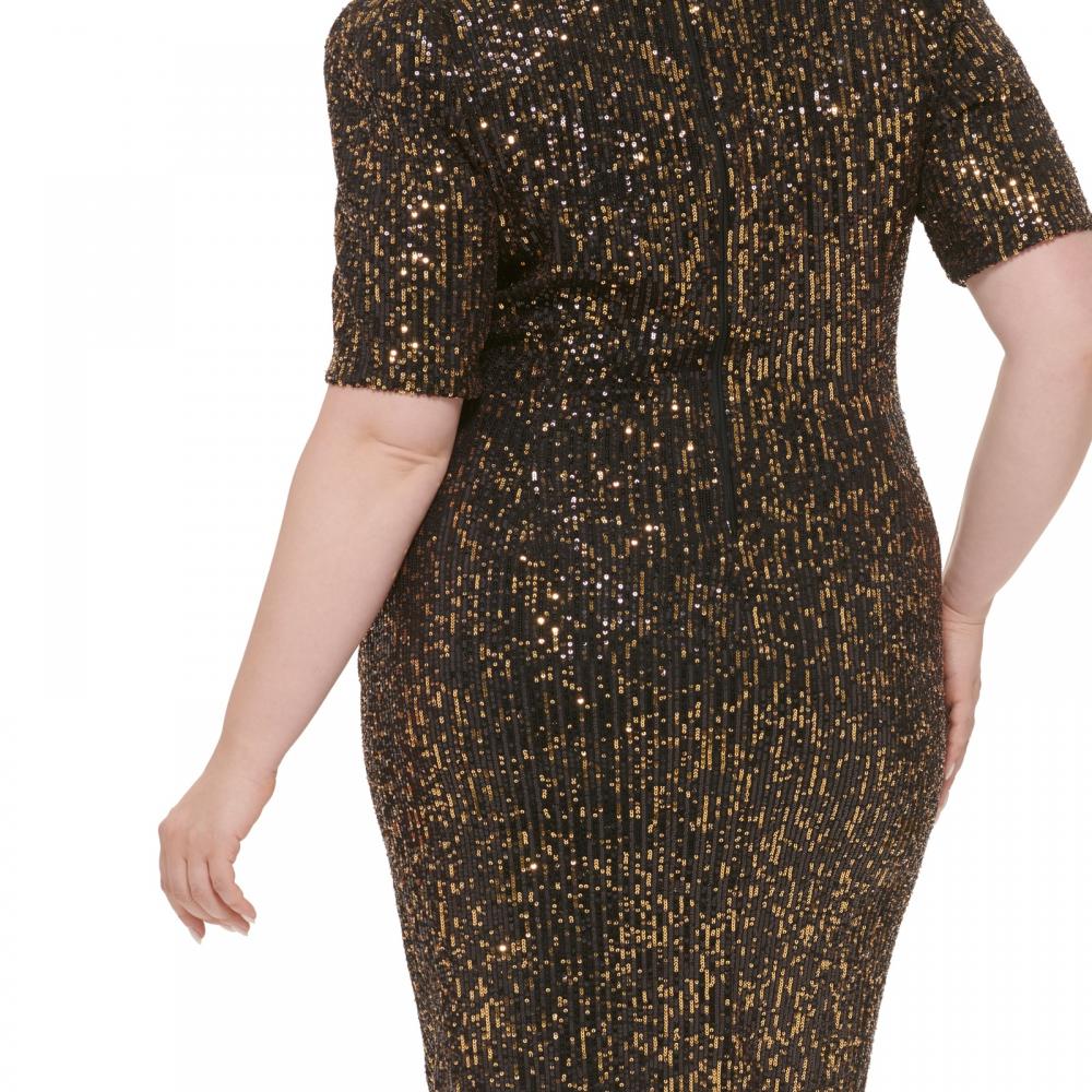 New Calvin Klein Women's Faux Wrap Sheath Dress Asymmetric Solid V-Neck A2594 - Picture 17 of 20