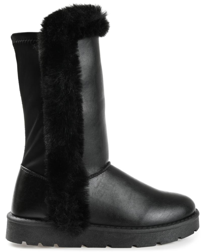 Journee Collection Women's Cleeo Mid-Calf Boots Faux Leather Flat Heel S179 - Picture 7 of 10