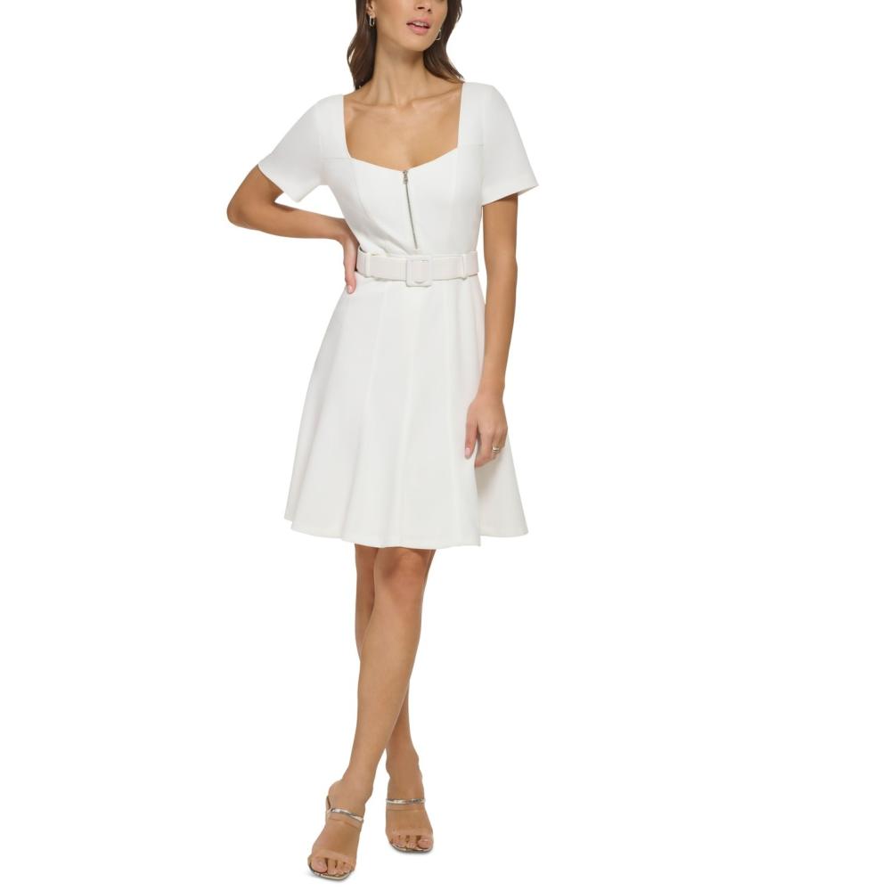 New $134 DKNY Women's Knee Length Short Sleeve Fit & Flare Dress A3697 - Picture 11 of 20