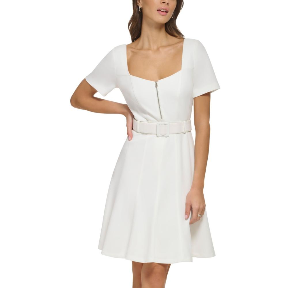 New $134 DKNY Women's Knee Length Short Sleeve Fit & Flare Dress A3697 - Picture 12 of 20