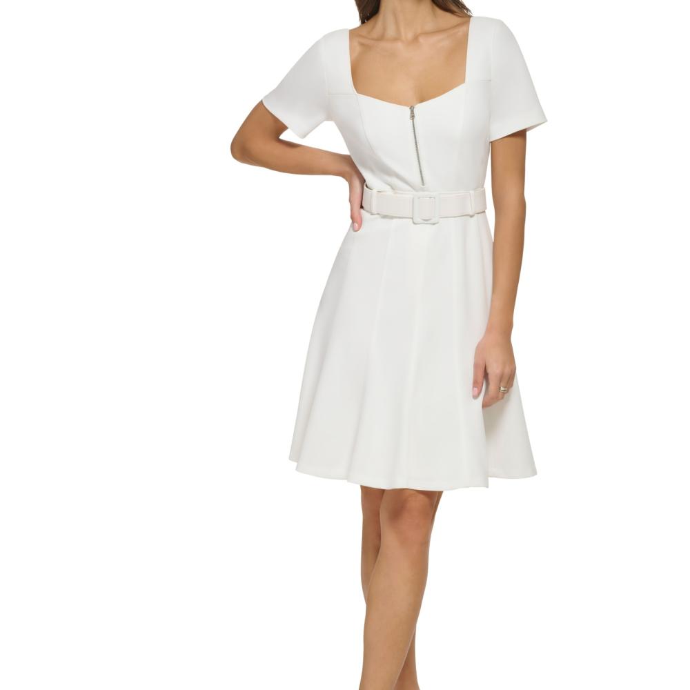 New $134 DKNY Women's Knee Length Short Sleeve Fit & Flare Dress A3697 - Picture 13 of 20