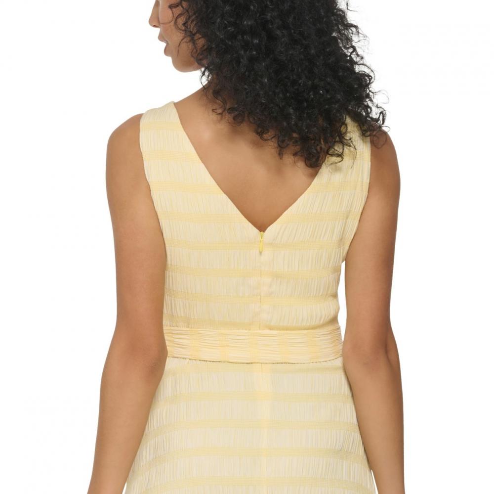 DKNY Women Fit & Flare Knee Length Dress Sleeveless Solid V-Neck A6372 - Picture 16 of 20