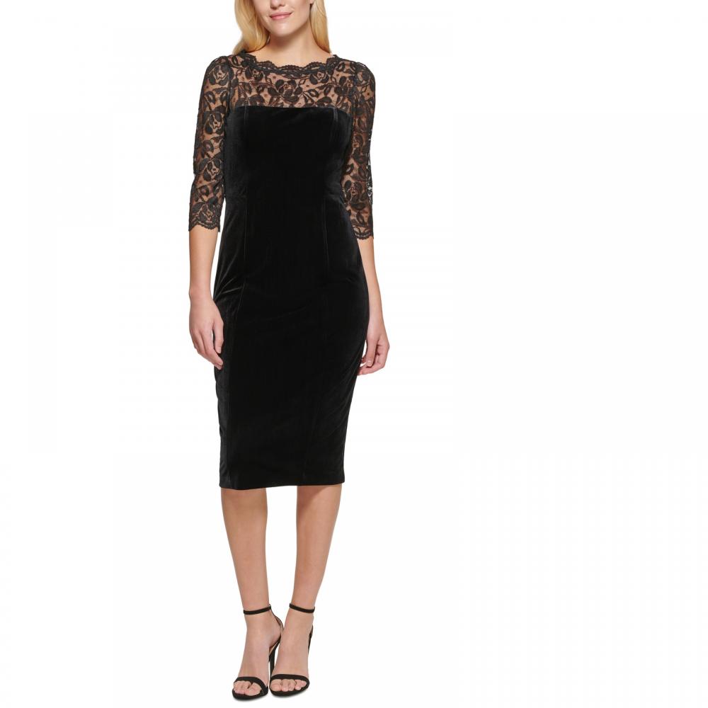 New $148 Eliza J Women's Knee Length Half Sleeve Boat Neck Bodycon Dress A2607 - Picture 11 of 20
