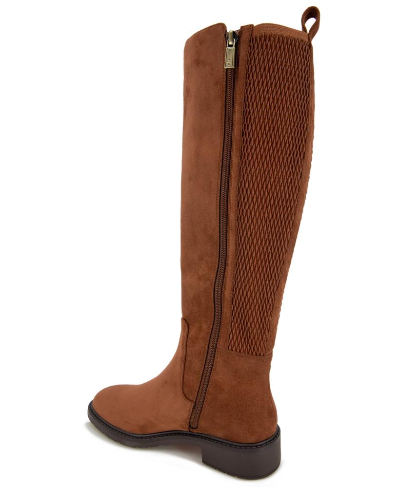 Botas hasta la rodilla Kenneth Cole caramelo para mujer punta redonda tacón plano elástico S218 - Imagen 9 de 12