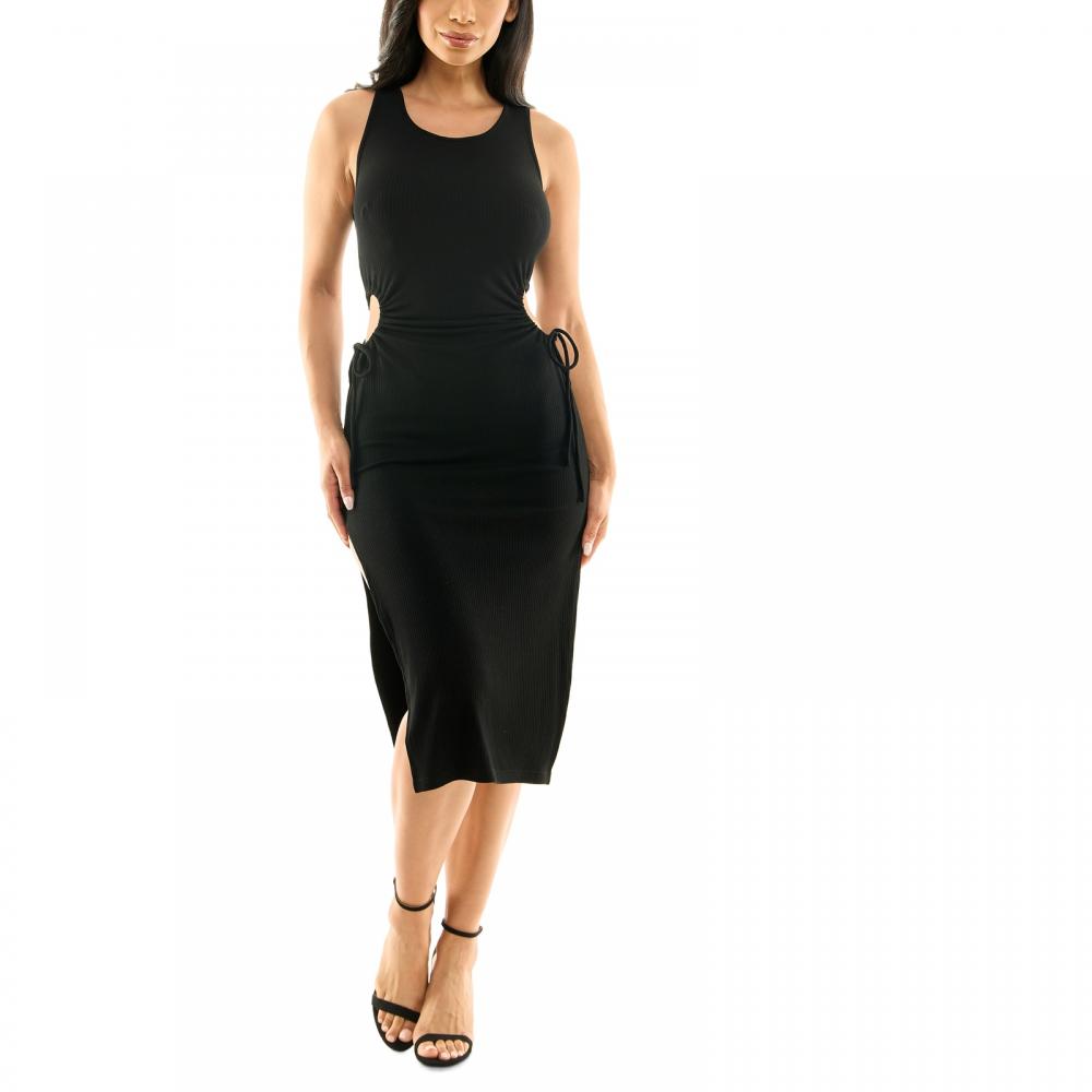 bebe Women Bodycon Midi Dress Sleeveless Solid Round Neck Sleeveless A6152 - Picture 11 of 20