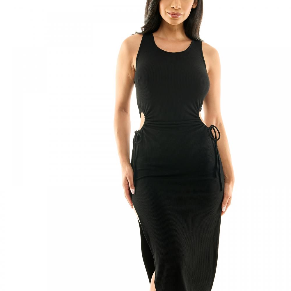 bebe Women Bodycon Midi Dress Sleeveless Solid Round Neck Sleeveless A6152 - Picture 12 of 20