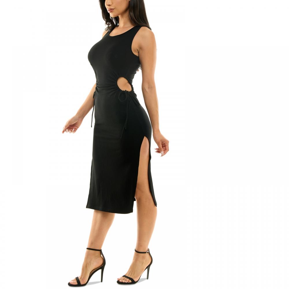 bebe Women Bodycon Midi Dress Sleeveless Solid Round Neck Sleeveless A6152 - Picture 19 of 20