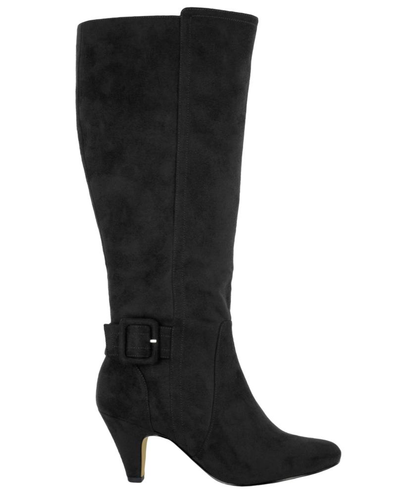 Bella Vita Damen Troy Kniehohe Stiefel Stoff Spitz Pfennigabsatz Gepolstert S390 - Bild 7 von 10