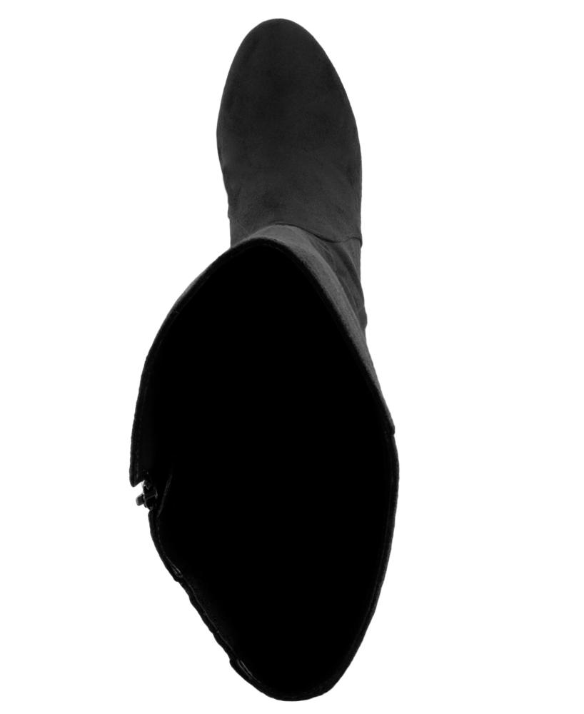 Bella Vita Damen Troy Kniehohe Stiefel Stoff Spitz Pfennigabsatz Gepolstert S390 - Bild 9 von 10