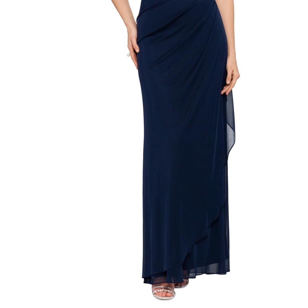 New $149 X by Xscape Women's Long Short Sleeve Off the Shoulder Dress A3185 - Picture 12 of 16