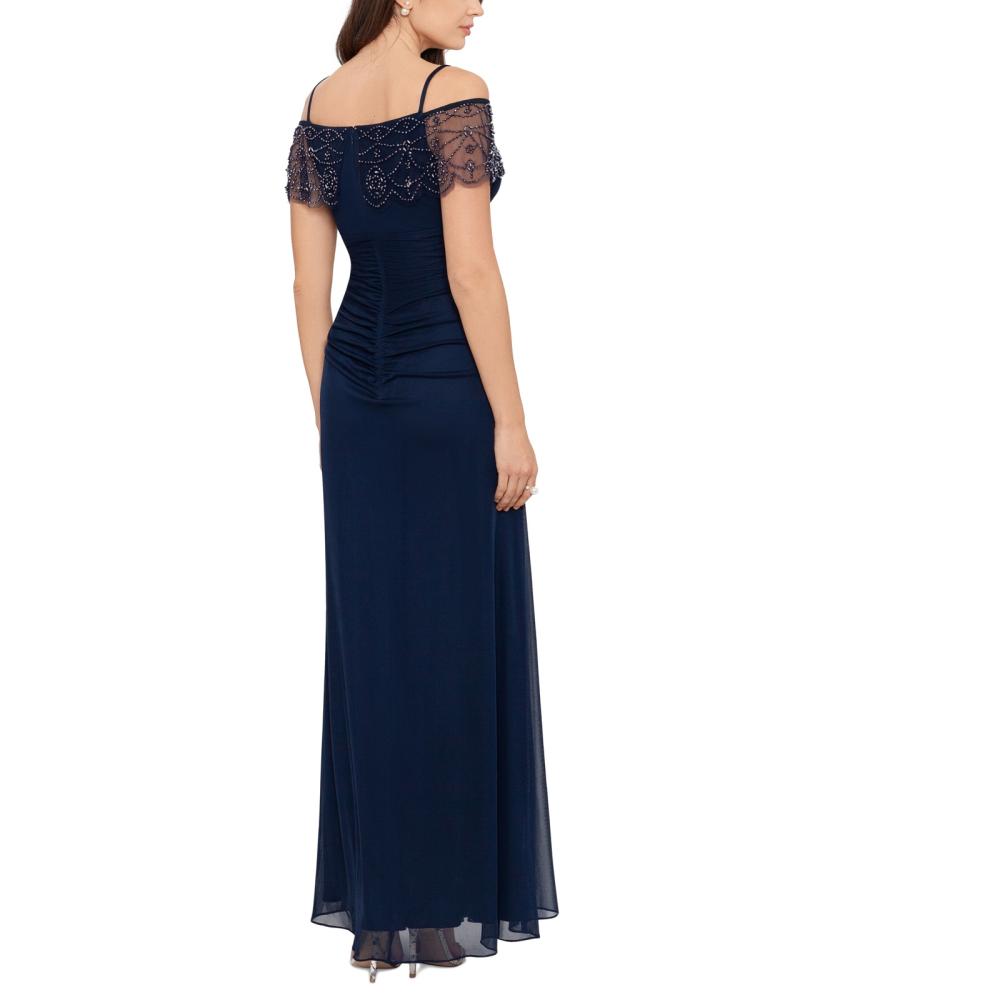 New $149 X by Xscape Women's Long Short Sleeve Off the Shoulder Dress A3185 - Picture 13 of 16