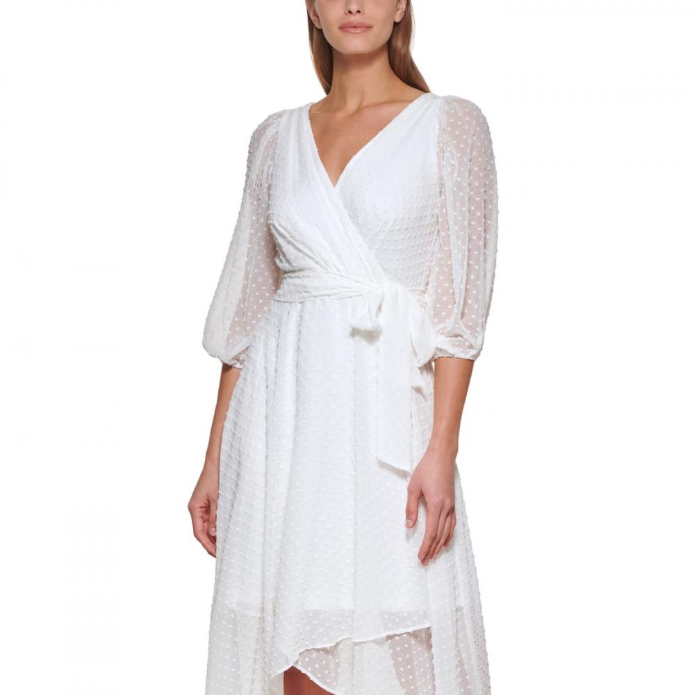 New $139 DKNY Women's Knee Length Half Sleeve V-Neck Blouson