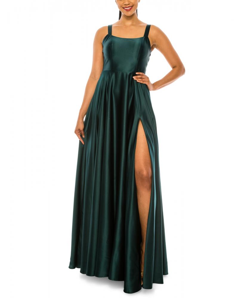 Bee Darlin Women's Long Ball Gown Dress Side Slit Solid Sleeveless A2504 - Picture 11 of 20
