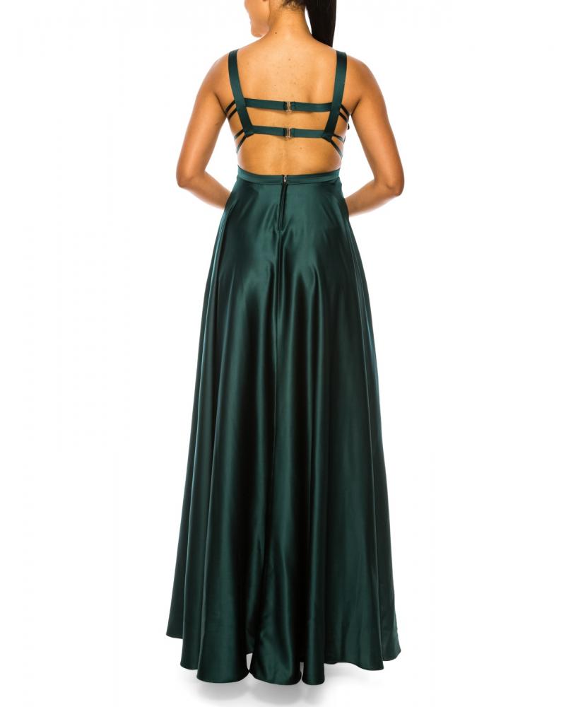 Bee Darlin Women's Long Ball Gown Dress Side Slit Solid Sleeveless A2504 - Picture 15 of 20