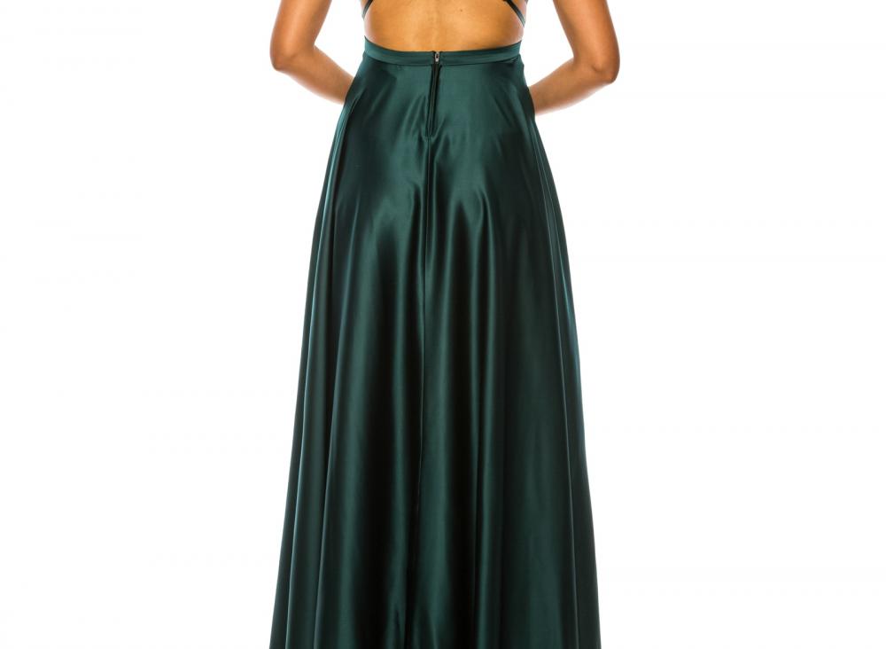 Bee Darlin Women's Long Ball Gown Dress Side Slit Solid Sleeveless A2504 - Picture 17 of 20