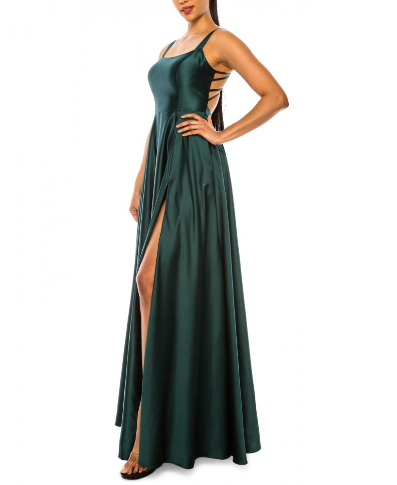 Bee Darlin Women's Long Ball Gown Dress Side Slit Solid Sleeveless A2504 - Picture 19 of 20