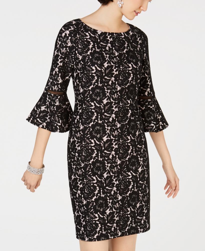 $99 Jessica Howard  Womens Lace Bell Sleeve Sheath Dress A1150