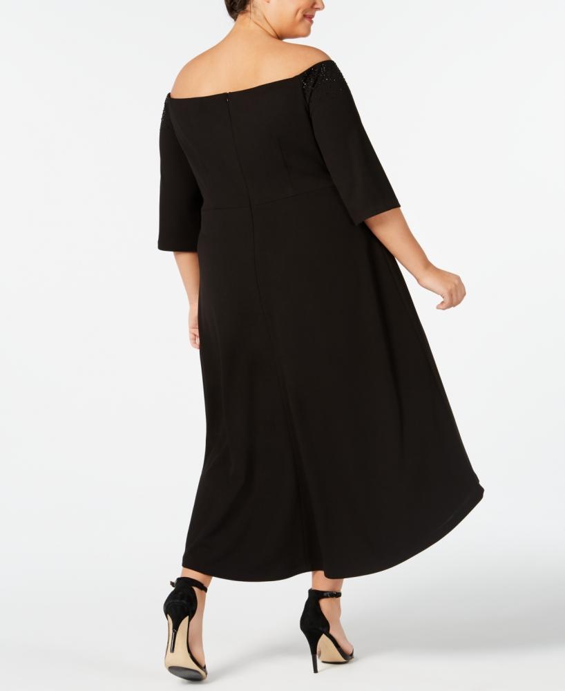 Calvin klein off the best sale shoulder high low dress