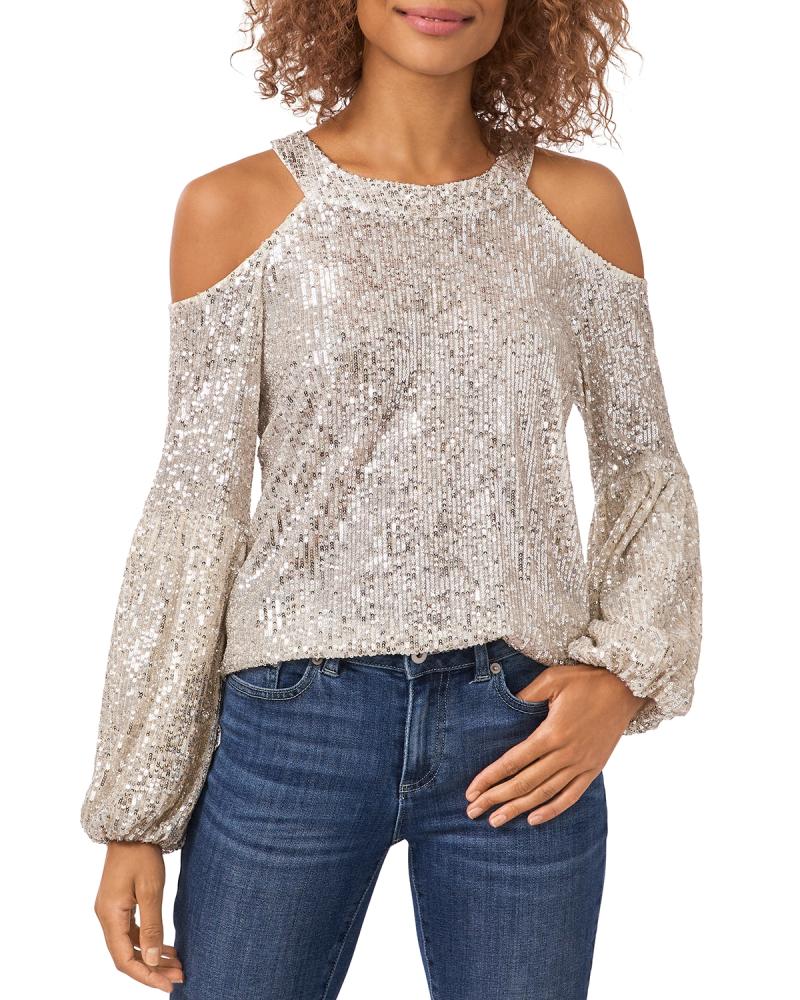 Nueva blusa básica para mujer CeCe manga larga cuello redondo $89 A6966 - Imagen 9 de 16