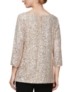 Nueva blusa básica Alex Evenings para mujer manga 3/4 cuello barco $149 A6032 - Imagen 4 de 4