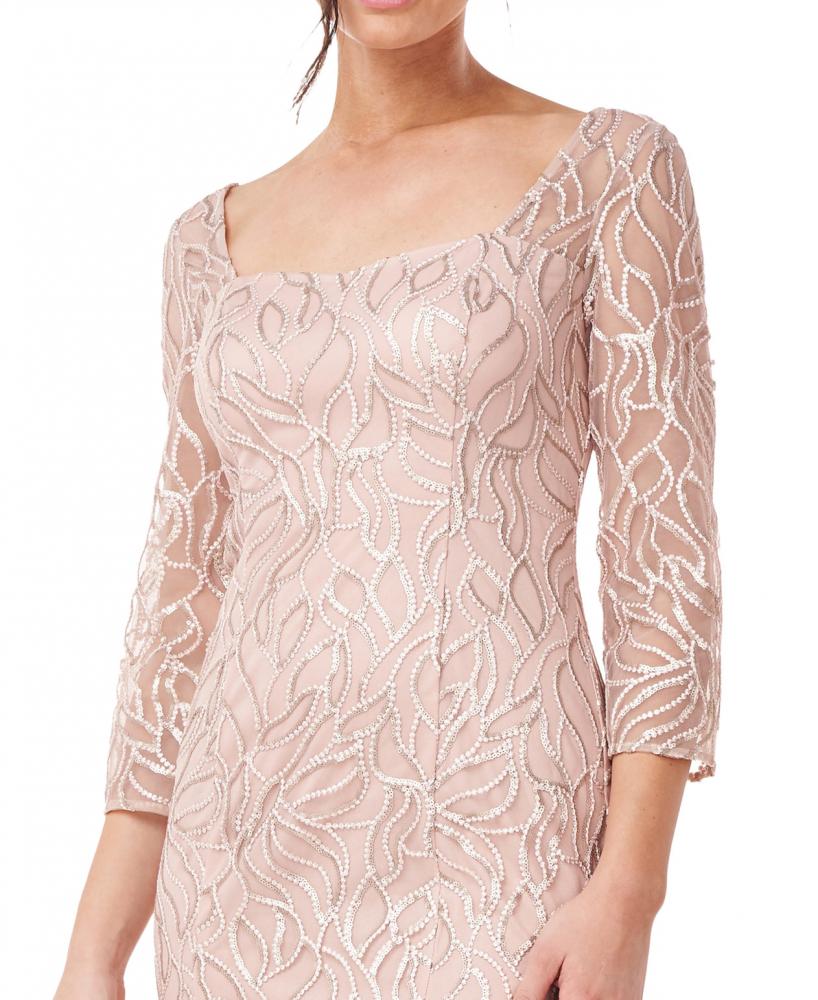 New $258 JS Collections Women's Midi 3/4 Sleeve Round Neck Sheath Dress A4461 - Picture 8 of 8