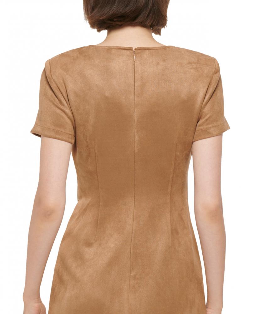 New $134 Calvin Klein Women's Short Short Sleeve Round Neck Sheath Dress A4312 - Picture 16 of 18