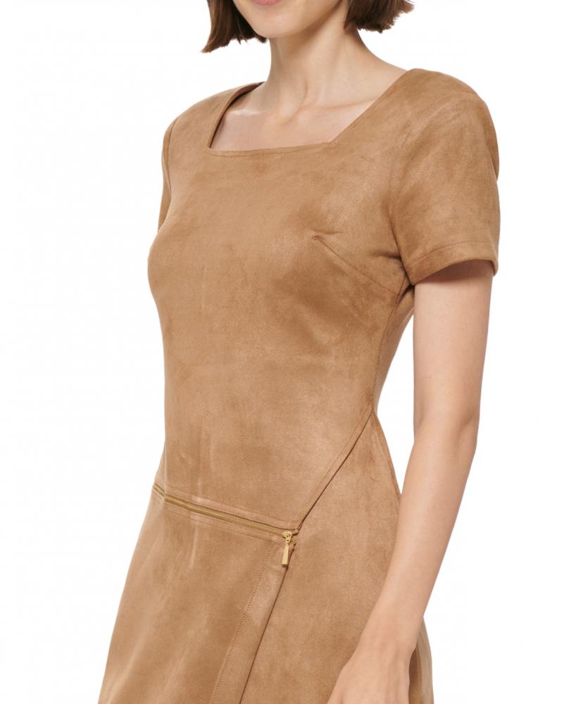 New $134 Calvin Klein Women's Short Short Sleeve Round Neck Sheath Dress A4312 - Picture 18 of 18