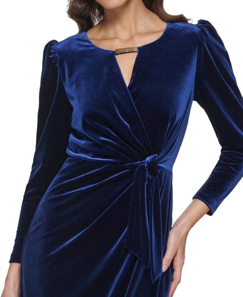 New $128 Kensie Women's Midi Long Sleeve V-Neck Sheath Dress A4282 - Picture 15 of 18