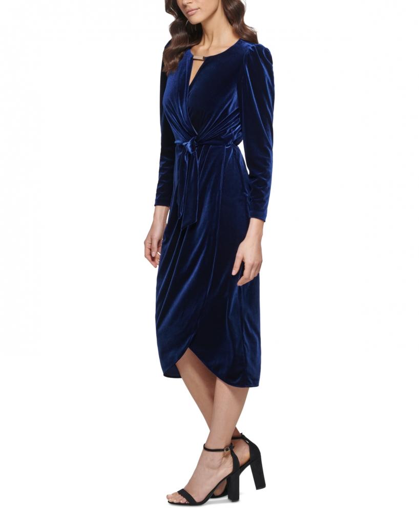 New $128 Kensie Women's Midi Long Sleeve V-Neck Sheath Dress A4282 - Picture 14 of 18