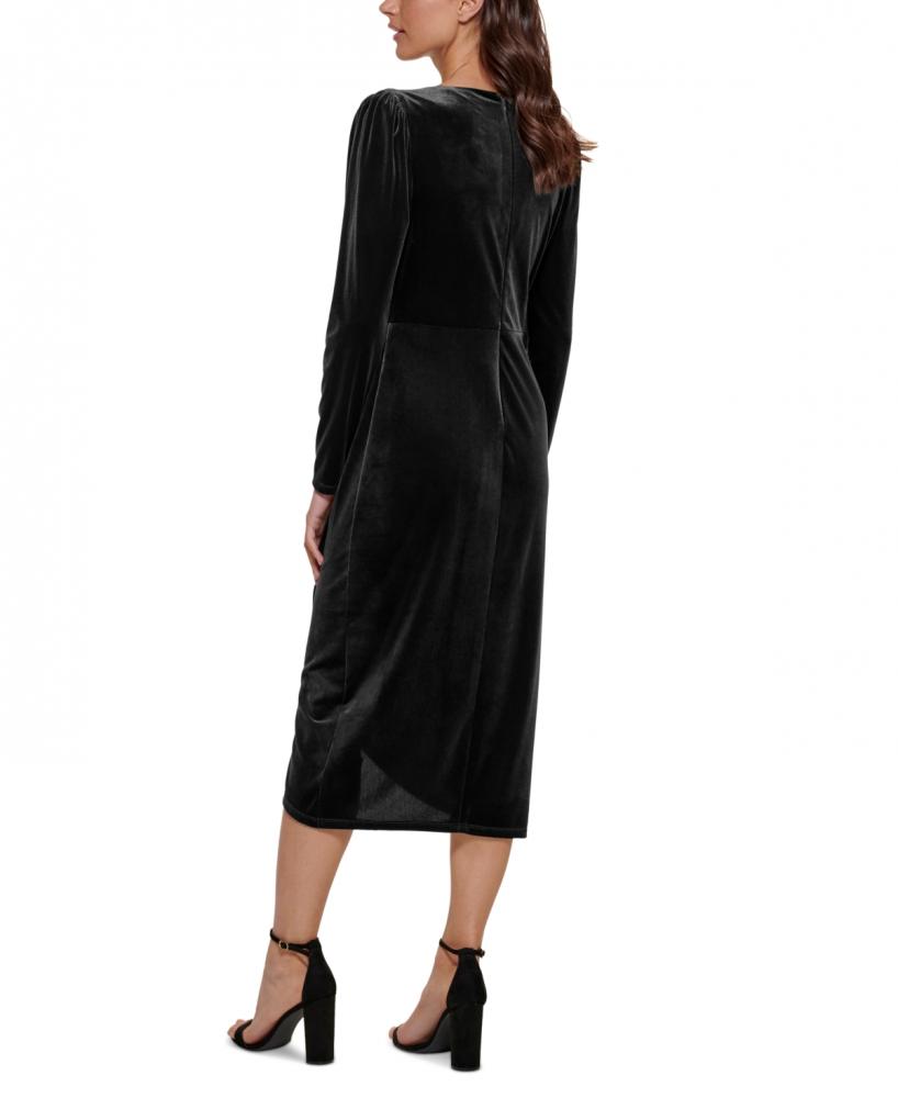 New $128 Kensie Women's Midi Long Sleeve V-Neck Sheath Dress A4282 - Picture 8 of 18