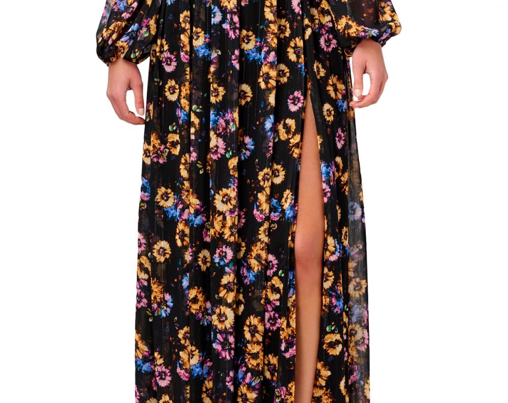 New $350 Aidan Mattox Women's Long Long Sleeve V-Neck Maxi Dress A4400 - Picture 12 of 12