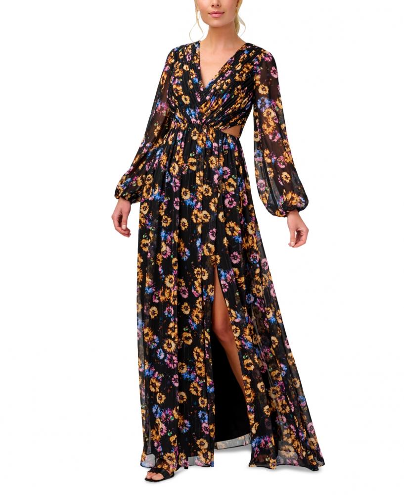 New $350 Aidan Mattox Women's Long Long Sleeve V-Neck Maxi Dress A4400 - Picture 10 of 12