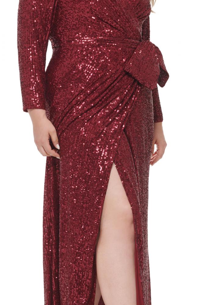 New $268 Eliza J Women's Long Long Sleeve V-Neck A-Line Dress A6793 - Picture 14 of 19