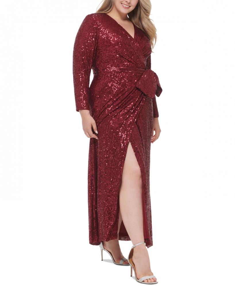 New $268 Eliza J Women's Long Long Sleeve V-Neck A-Line Dress A6793 - Picture 8 of 19