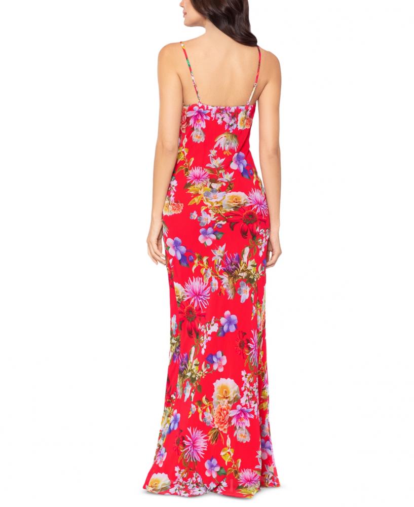 New $229 Betsy & Adam Women's Long Sleeveless V-Neck Maxi Dress A6646 - Picture 7 of 10