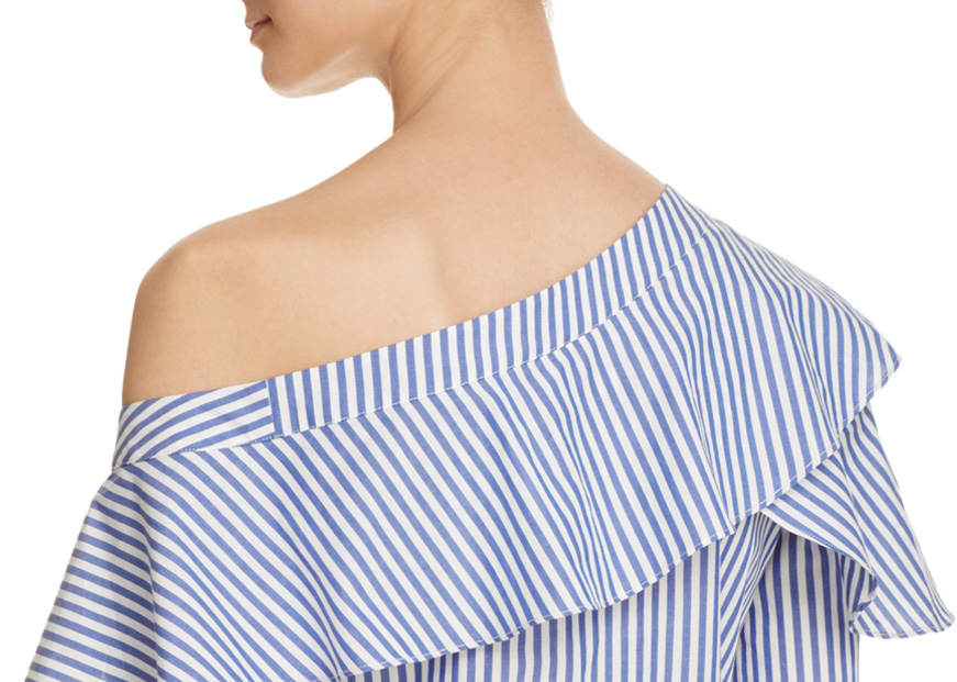 Top de mujer Bardot con volantes de un hombro A1479 $89 - Imagen 11 de 12